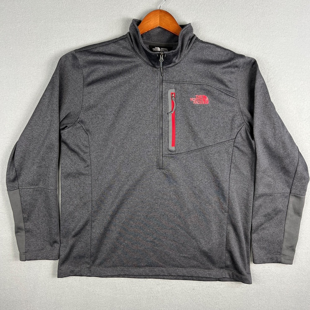 The North Face Mens XL Gray 1/4 Zip Fleece Pullover Jacket Chest Pocket Gorpcore